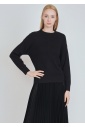 Classic Black Sweater: Knit & Buttoned Relaxed Shoulder