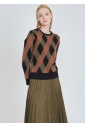 Refined Geometry Brown Knit Sweater