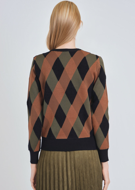 Refined Geometry Brown Knit Sweater