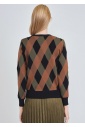 Refined Geometry Brown Knit Sweater