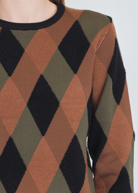 Refined Geometry Brown Knit Sweater