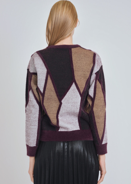 Mixed Hue Burgundy Sweater