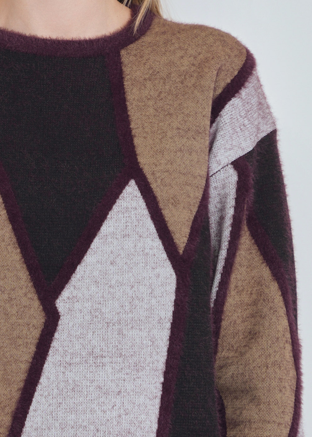 Mixed Hue Burgundy Sweater