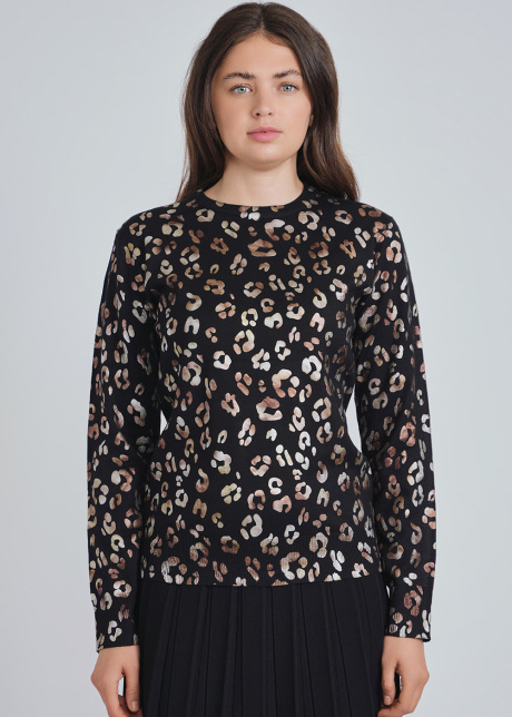 Captivating Print on Classic Black Sweater