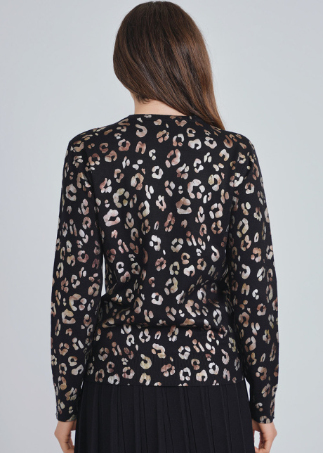 Captivating Print on Classic Black Sweater