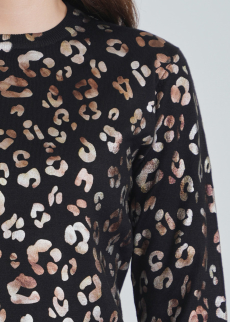Captivating Print on Classic Black Sweater