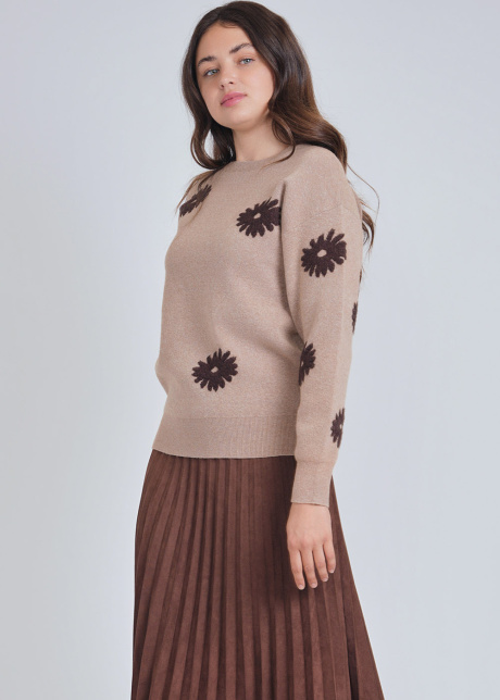 Brown Floral Delight Pullover