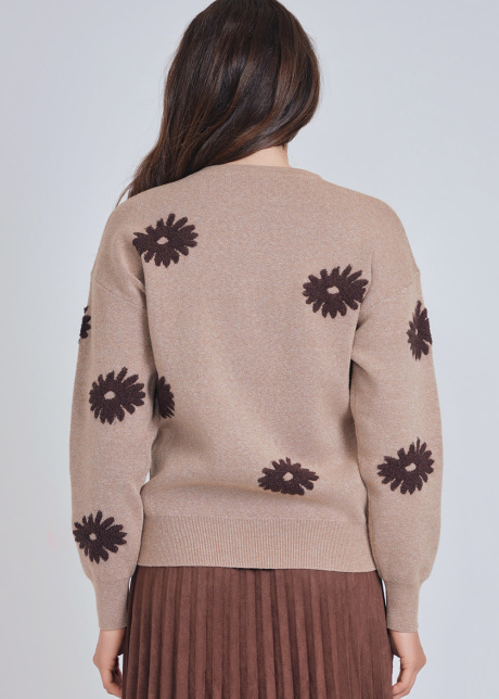 Brown Floral Delight Pullover