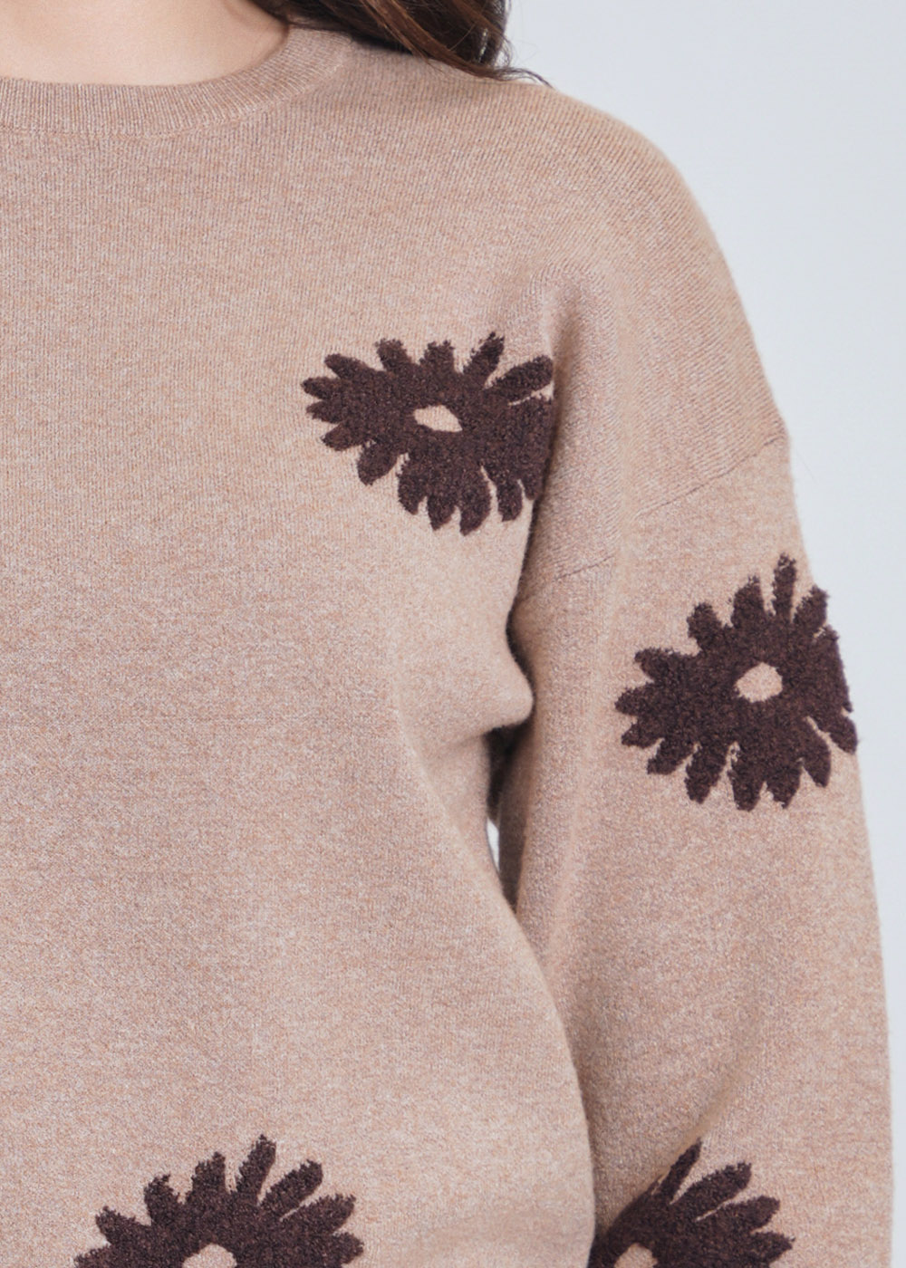 Brown Floral Delight Pullover