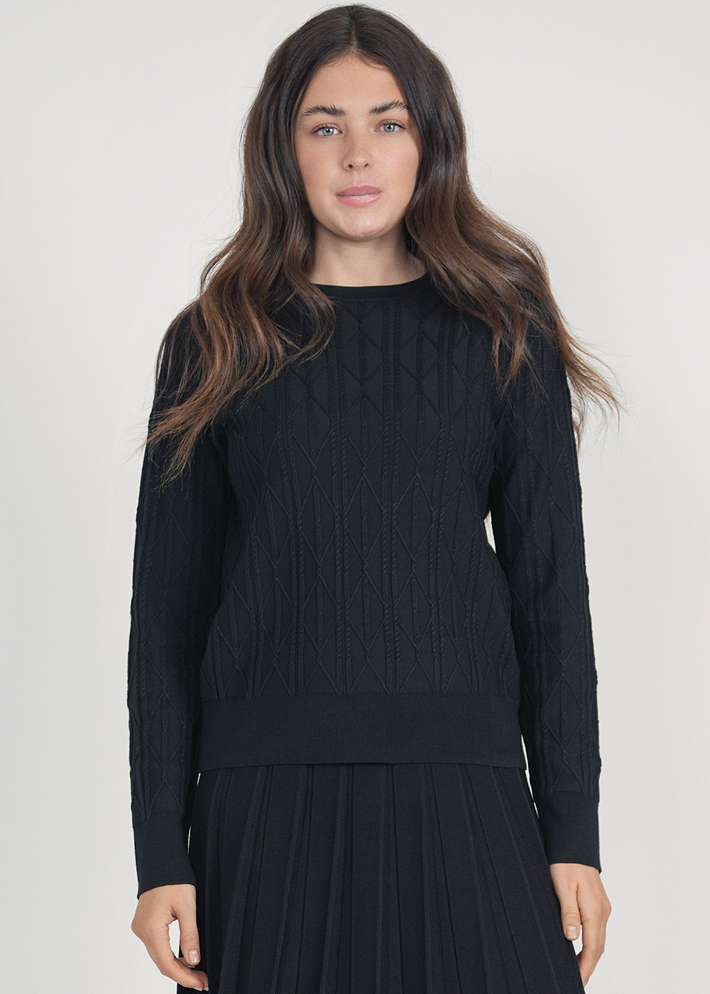 Black Knit Sweater: Relaxed Silhouette