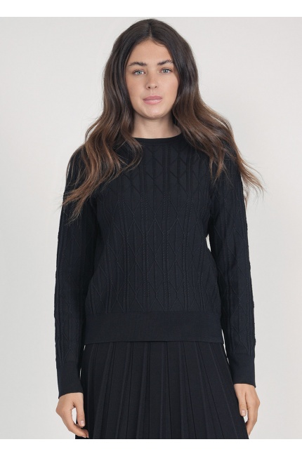 Black Knit Sweater: Relaxed Silhouette