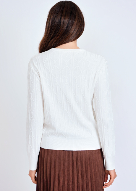 White Knit Sweater with Loose Silhouette