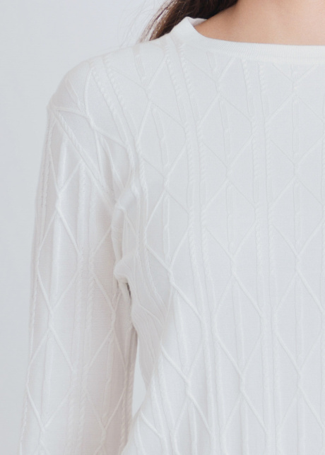 White Knit Sweater with Loose Silhouette