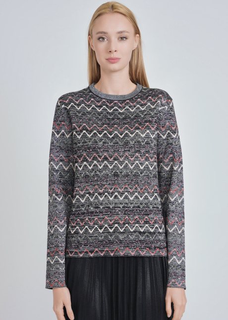 Dynamic Zigzag Patterned Silver Top