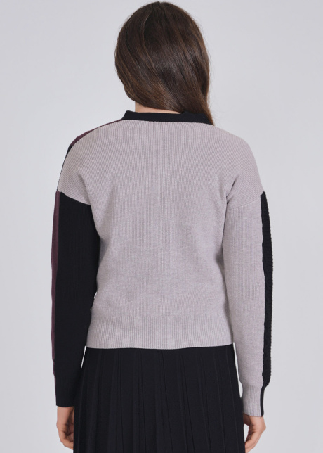 Dynamic Texture Color Block Cardigan