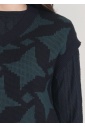 Knitted Harmony: Green & Black V-Neck Waistcoat
