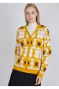 Radiant Yellow Cardigan with Soft Design Elements