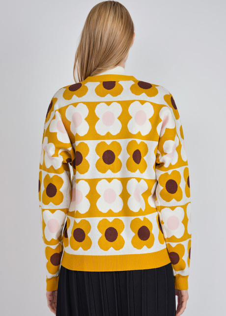 Radiant Yellow Cardigan with Soft Design Elements