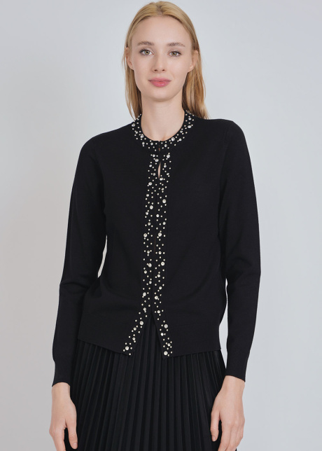 Night's Radiance Black Knit Cardigan