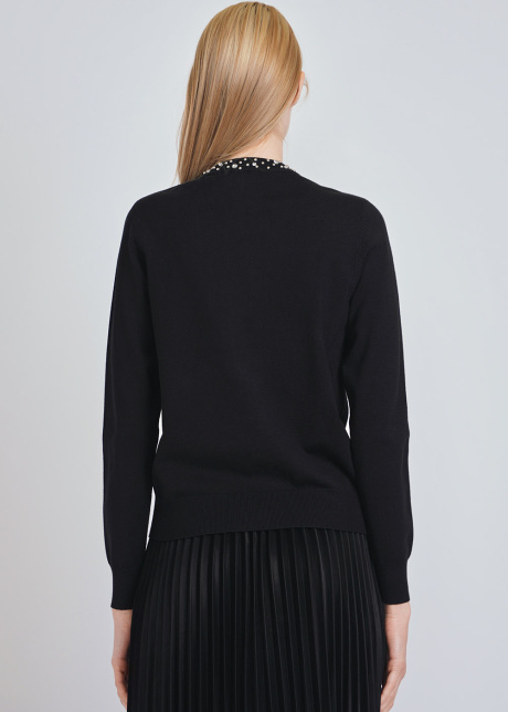 Night's Radiance Black Knit Cardigan