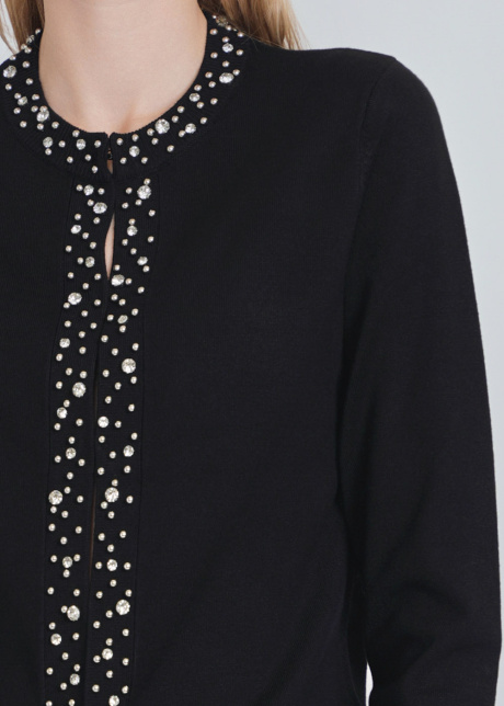 Night's Radiance Black Knit Cardigan