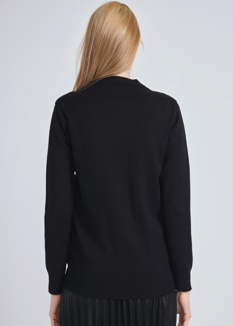 Black Cardigan with Quilted Base & Fur Pockets