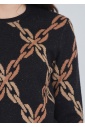 Chain-Themed Black Soft Knit