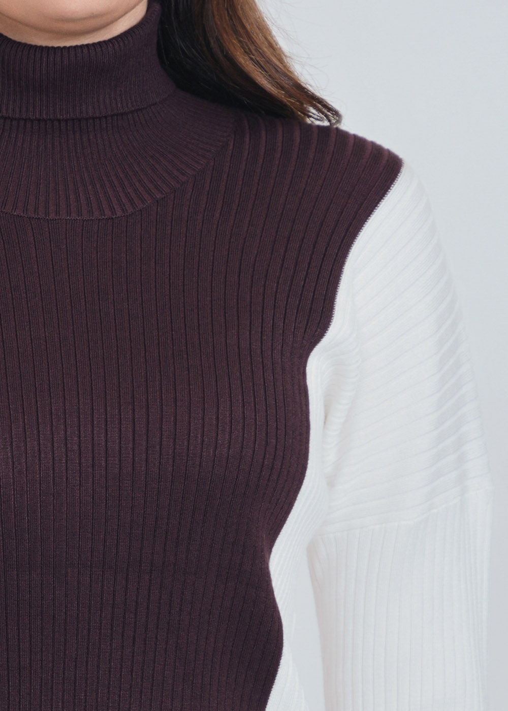 Color Block Design with Ribbed Texture Sweater