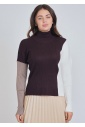 Color Block Design with Ribbed Texture Sweater