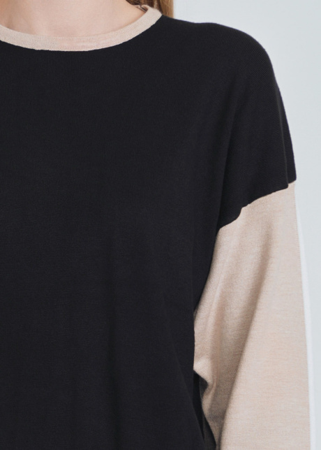 Sweater with Multi-Tone Color Blocking