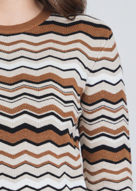 Wavy Lines Fusion on Comfy Ribbed Sweater