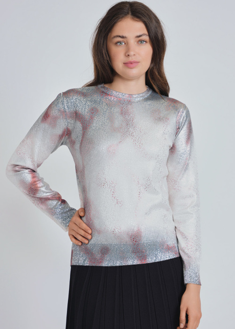 Pattern Play: White Abstract Sweater