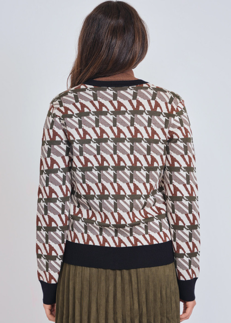 Soft Olive Tinted Printed Cardigan
