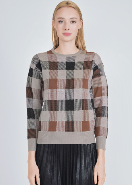 Comfort Meets Style Plaid Knit Sweater