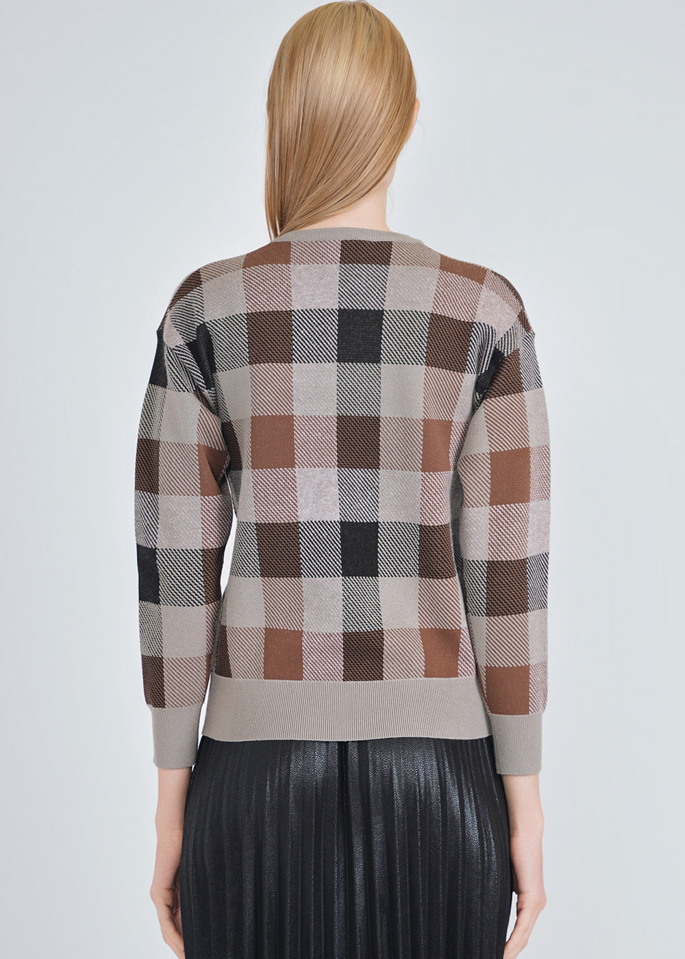 Comfort Meets Style Plaid Knit Sweater