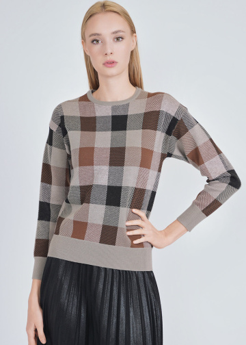 Comfort Meets Style Plaid Knit Sweater