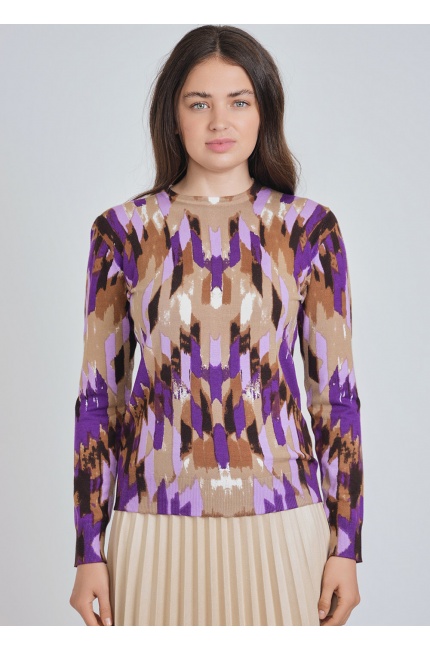 Enchanted Purple: Sweater with Dreamy Designs