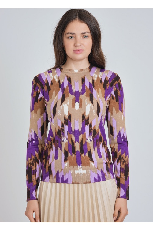 Enchanted Purple: Sweater with Dreamy Designs