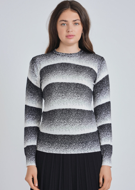 Shades of Sophistication: Black & White Print Top