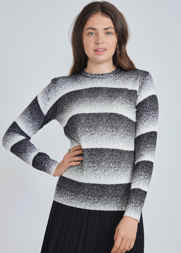 Shades of Sophistication: Black & White Print Top