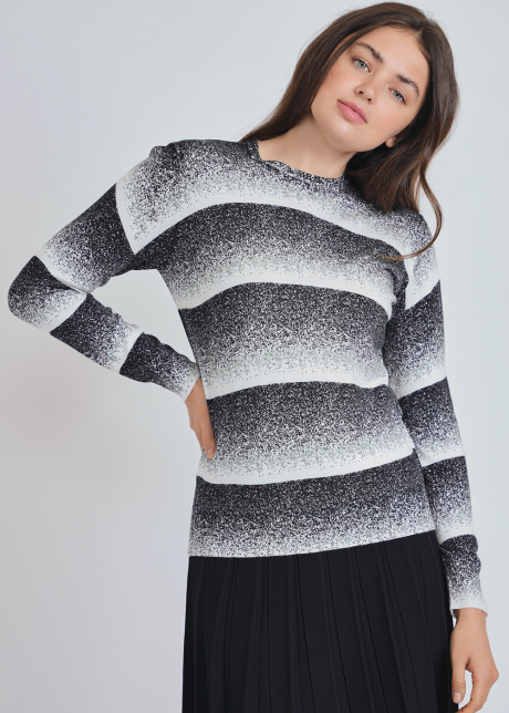Shades of Sophistication: Black & White Print Top