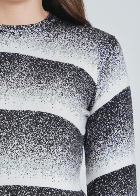 Shades of Sophistication: Black & White Print Top