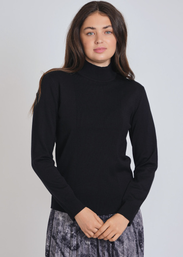 Freeform Black High Neck Knit Top