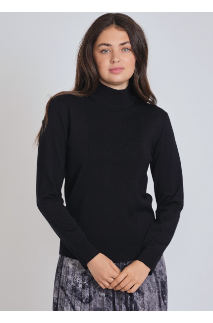 Freeform Black High Neck Knit Top
