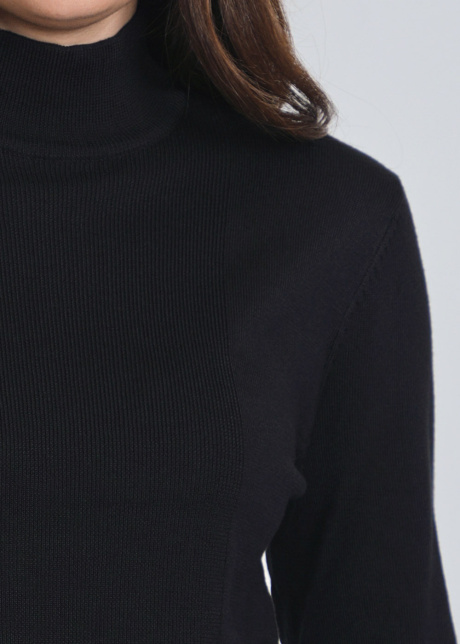 Freeform Black High Neck Knit Top
