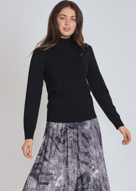 Freeform Black High Neck Knit Top