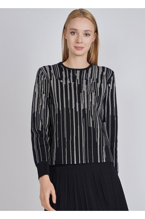 Silver Lined Dreams: Black Knit Top