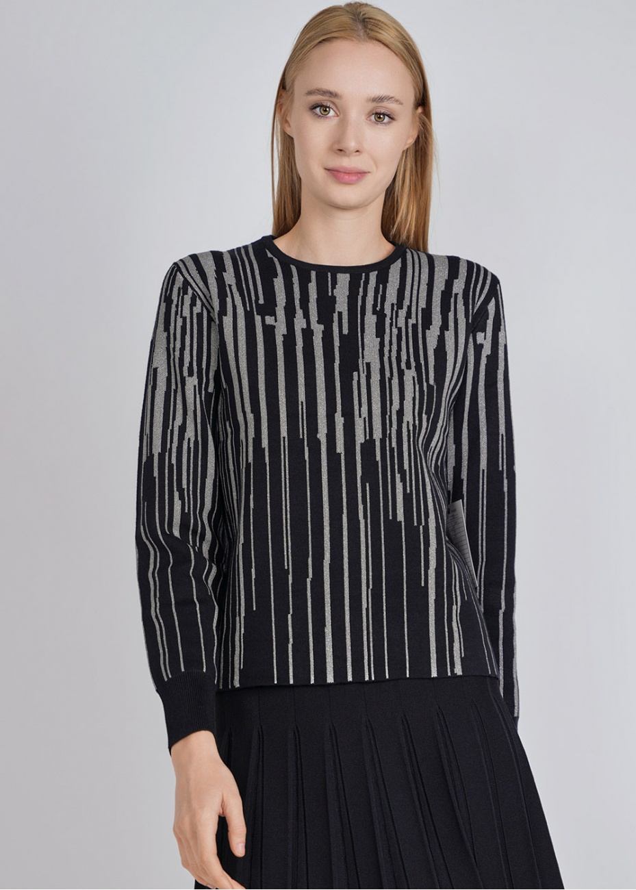 Silver Lined Dreams: Black Knit Top