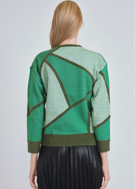 Mosaic of Greens: Color Block Sweater