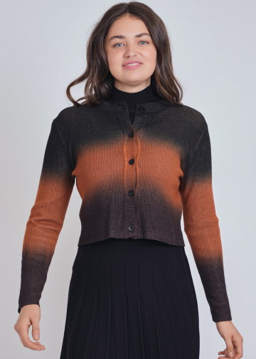 Sunset Rust Fade Elegance Cardigan